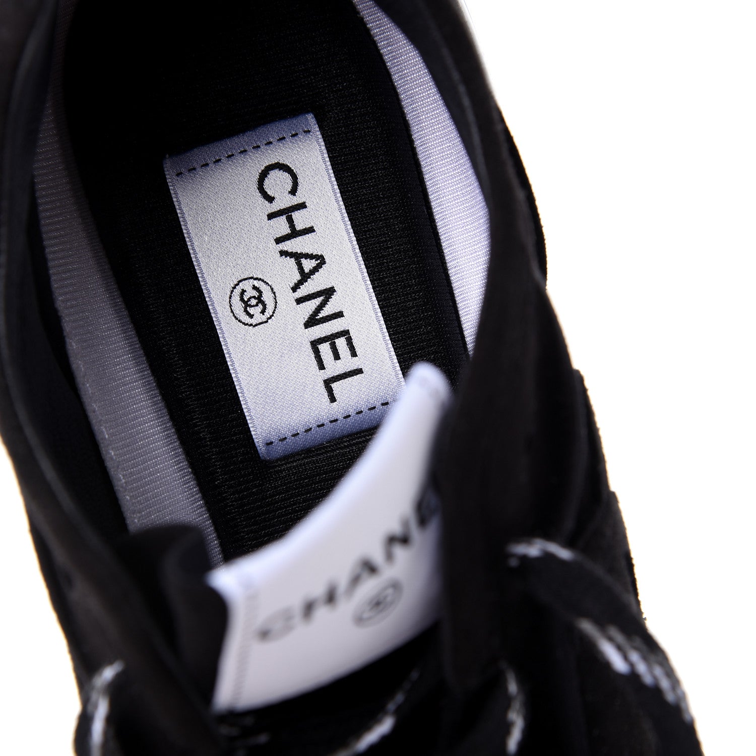 Chanel Suede Goatskin CC Sneakers 41 Black 8 of 10