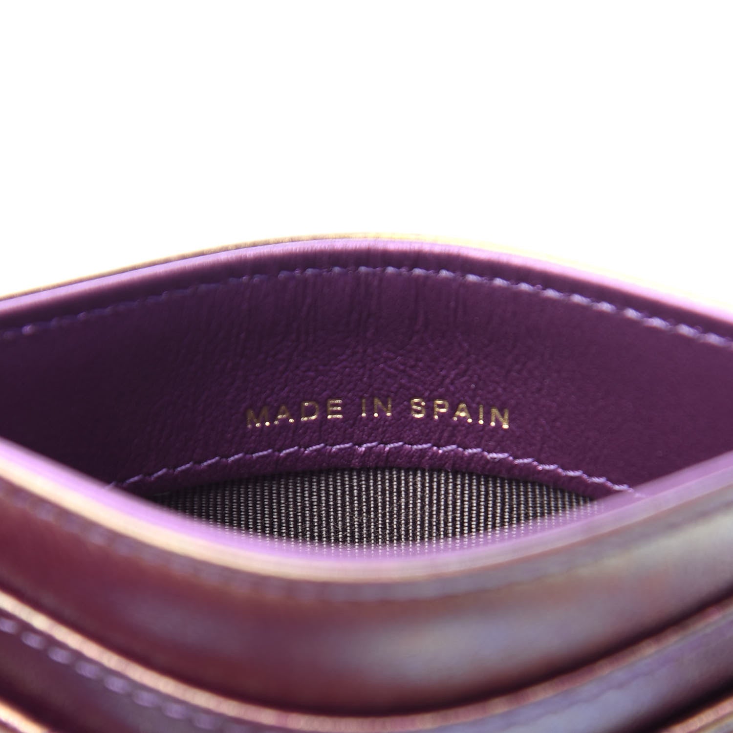 Chanel Iridescent Lambskin Quilted Card Holder Purple 8 of 10