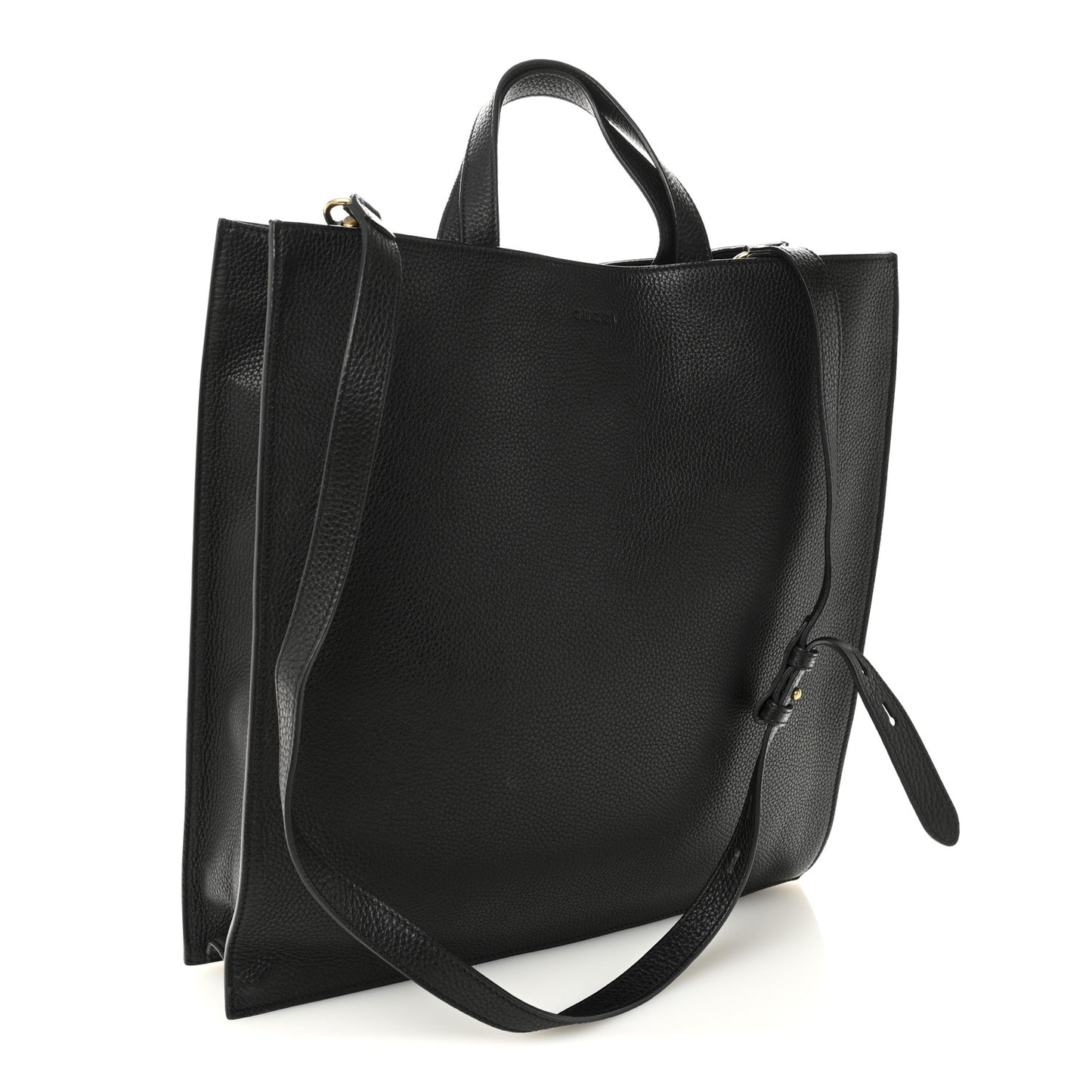Calfskin Kingsnake Print Vertical Tote Black