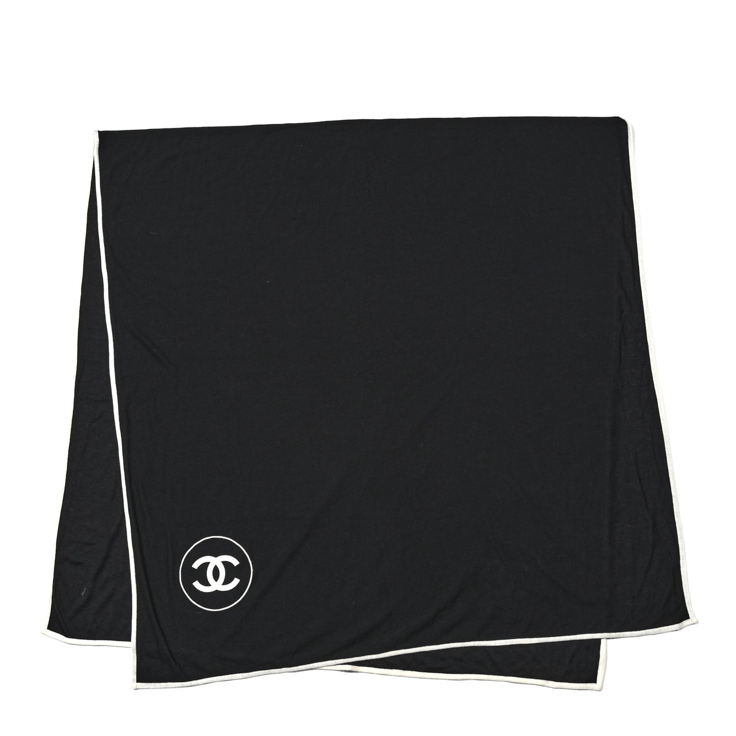 Cashmere Silk CC Scarf Black White