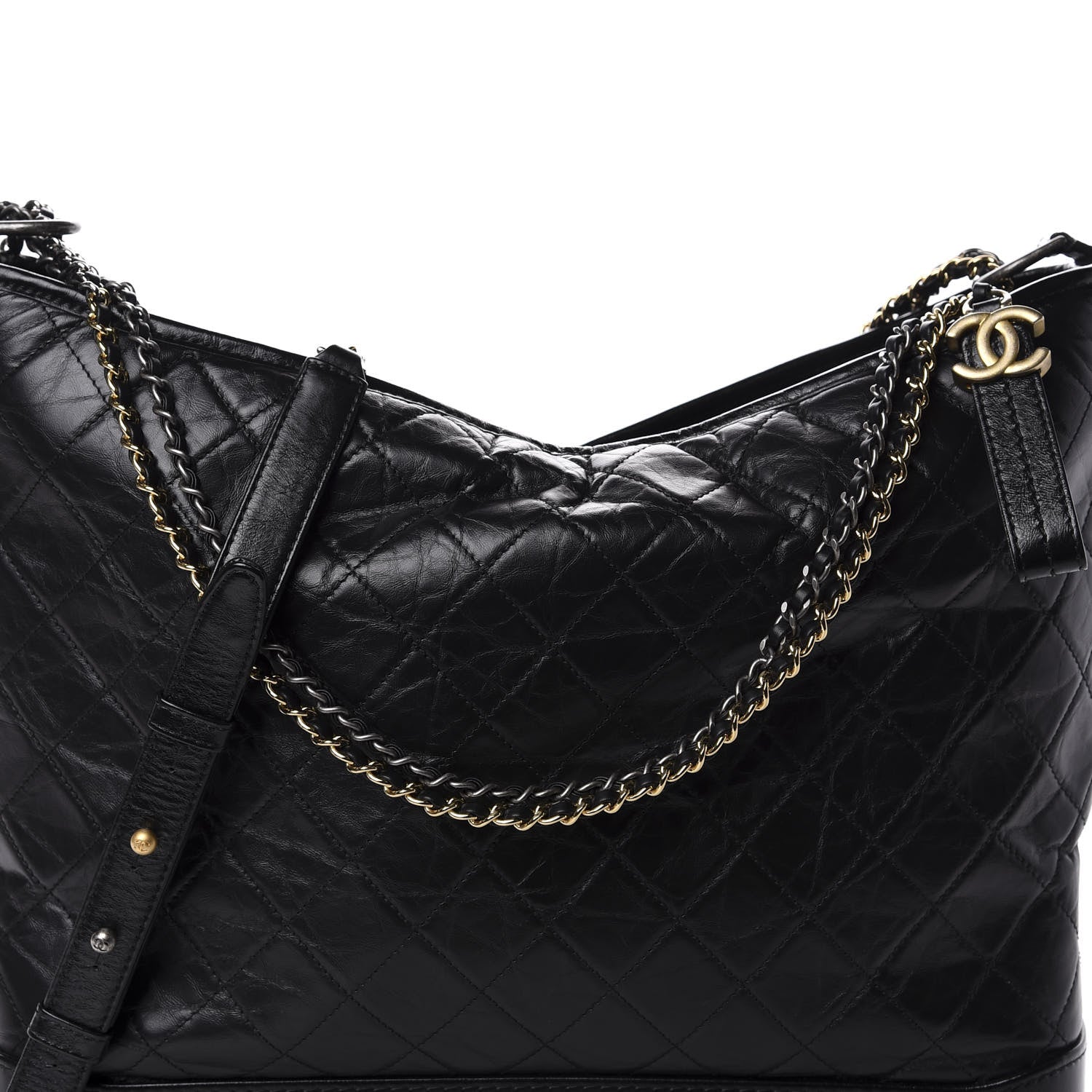 Chanel Aged Calfskin Quilted Maxi Gabrielle Hobo Black 10 of 10