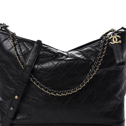Chanel Aged Calfskin Quilted Maxi Gabrielle Hobo Black 10 of 10