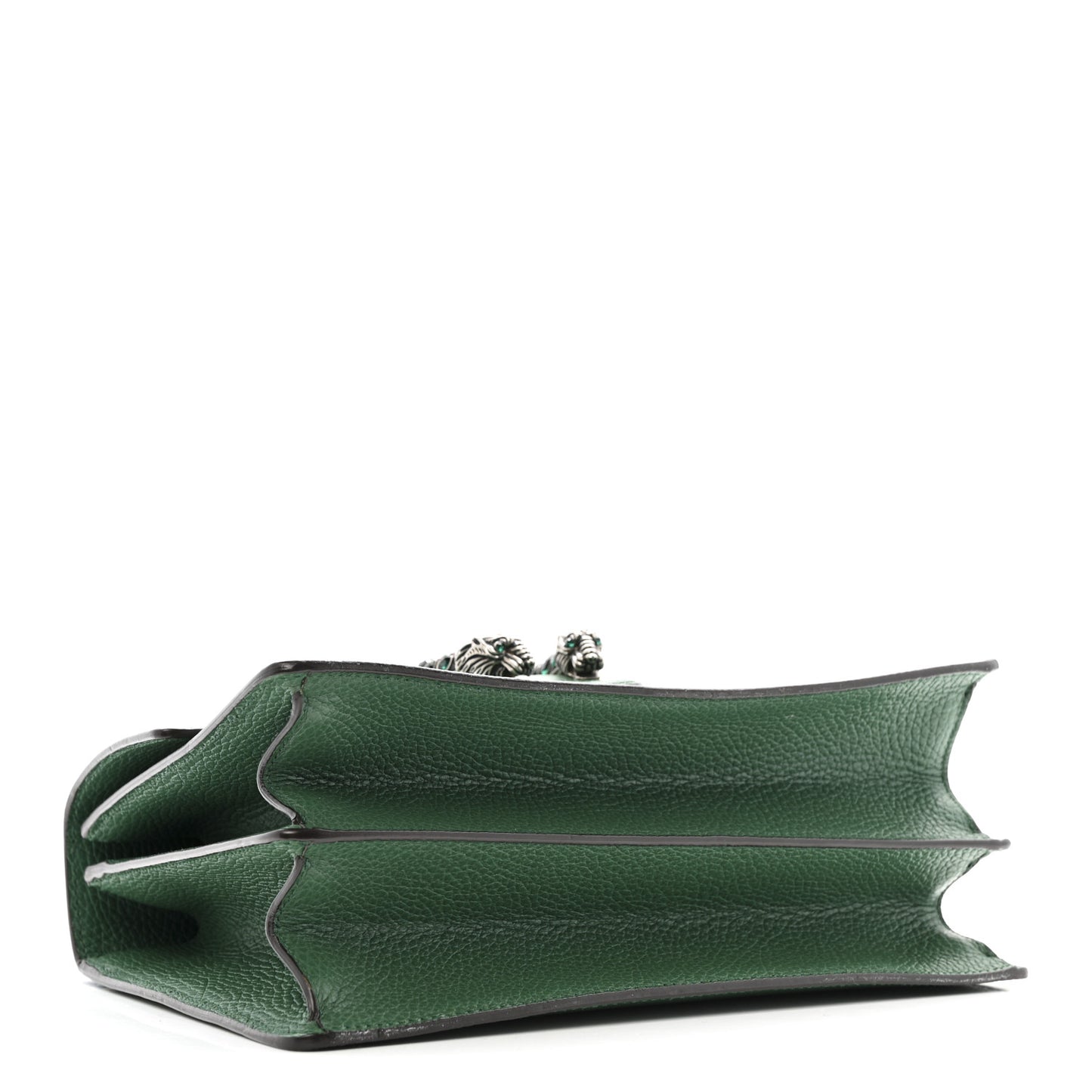 Dollar Calfskin Crystal Web Medium Dionysus Bamboo Top Handle Bag Emerald