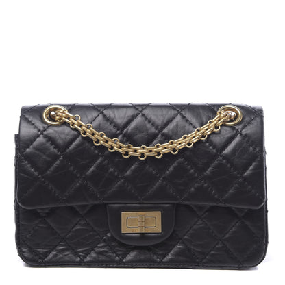 Chanel Aged Calfskin Quilted 2.55 Reissue Mini Flap Black 1 of 11