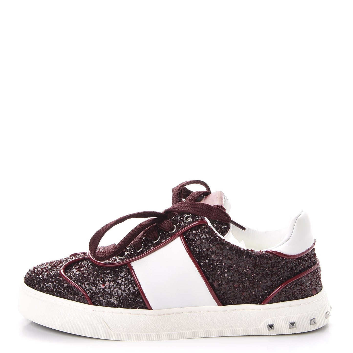 Calfskin Glitter Womens Flycrew Sneakers 35.5 Rubino Bianco