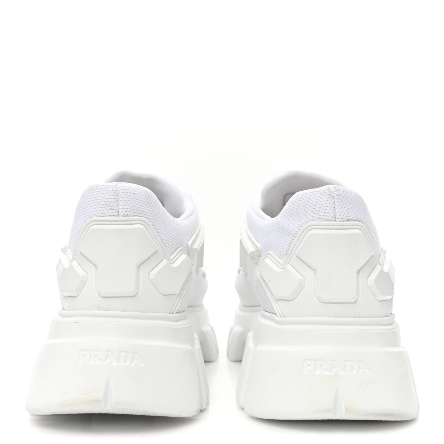 Prada Rubber Technical Knit Fabric Triangle Logo Evolution 55mm Sneakers 39 White 5 of 11