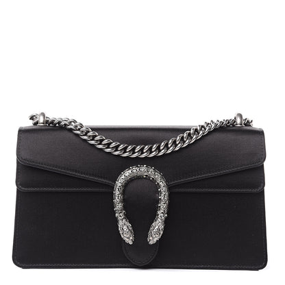 Gucci Satin Silk Crystal Small Dionysus Shoulder Bag Black Black Diamond 1 of 10