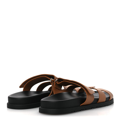 Hermes Calfskin Embroidered Womens Chypre Sandals 41 Natural 5 of 11
