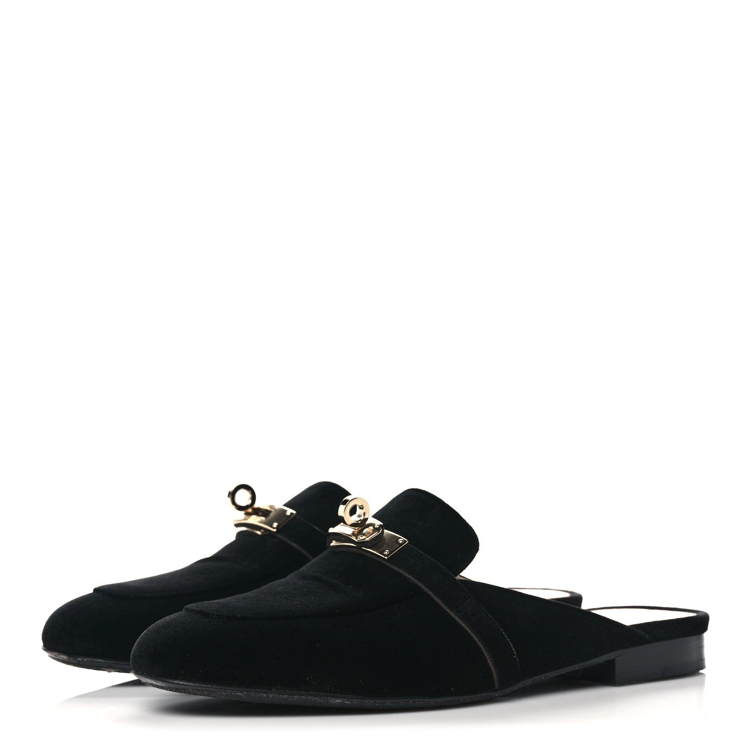 Hermes Velvet Goatskin Oz Mules 36 Black 3 of 9