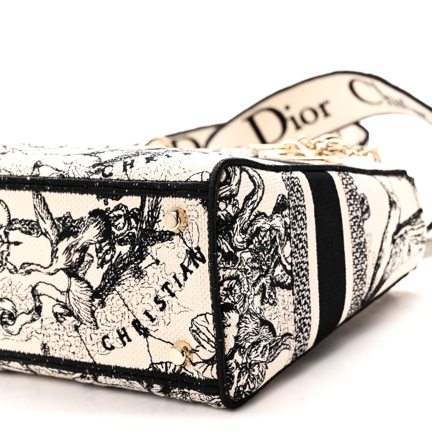 Christian Dior Canvas Embroidered Zodiac Toile De Jouy Medium Lady