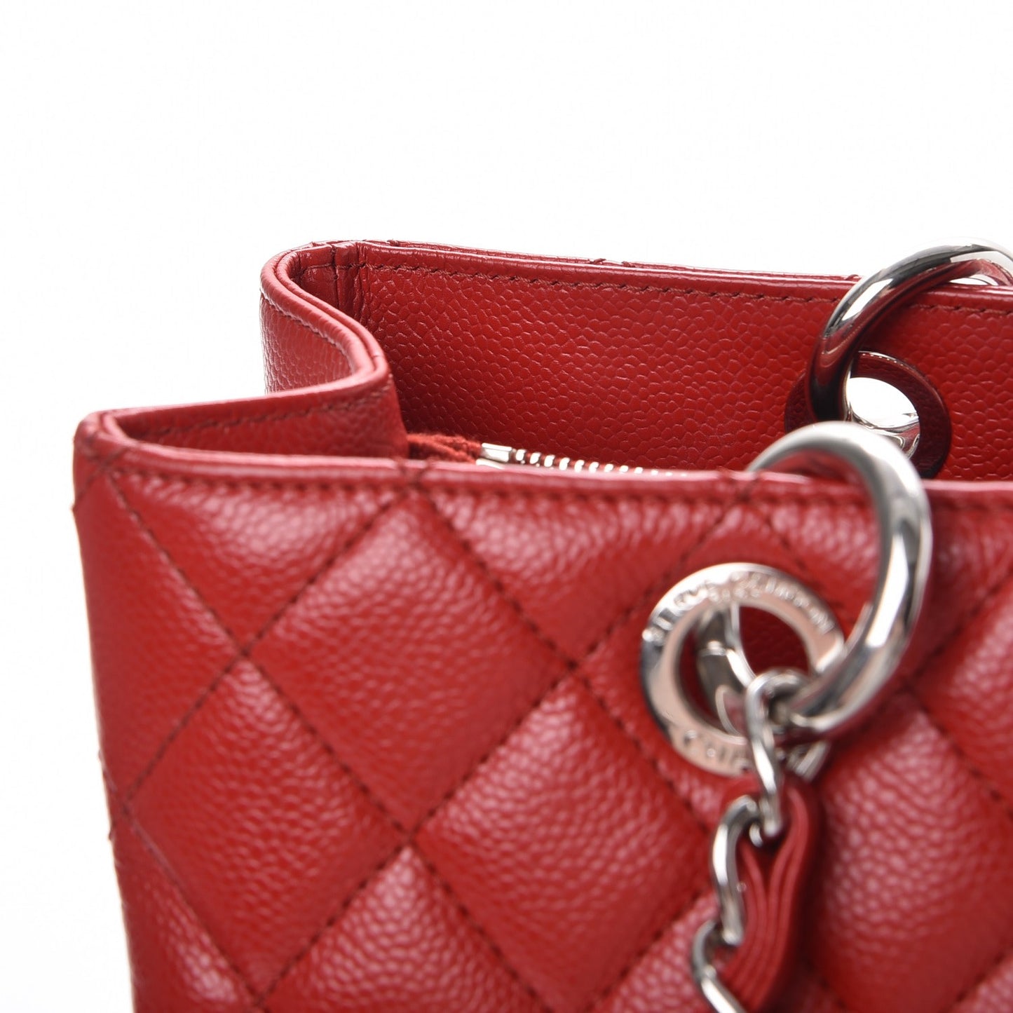 Caviar Quilted Grand Shopping Tote GST Red
