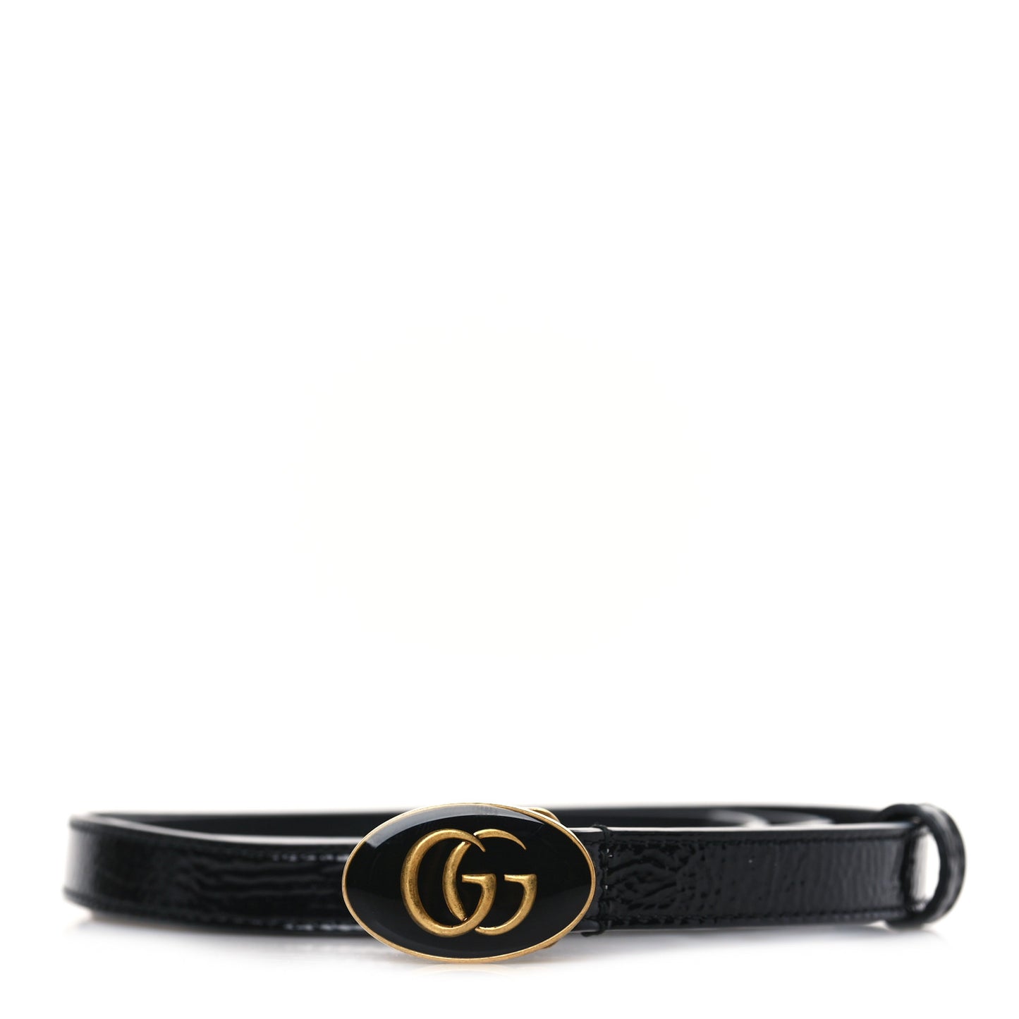 Skipper Calfskin Enamel GG 15mm Belt 90 36 Black