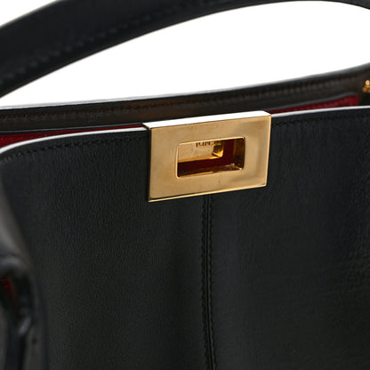 Fendi Vitello Seta Century Medium Peekaboo X-Lite Black Fragola 12 of 16