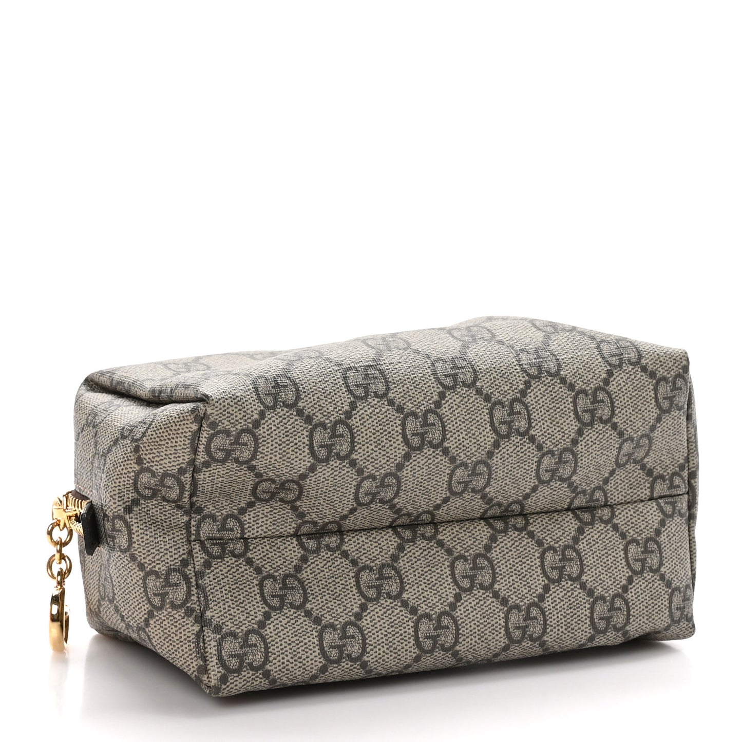 Soft GG Supreme Monogram Calfskin Medium Ophidia Cosmetic Case Beige Ebony New Acero