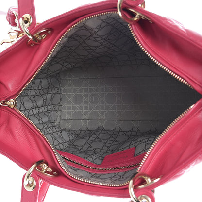 Christian Dior Lambskin Cannage Large Lady Dior Fuchsia 6 of 29