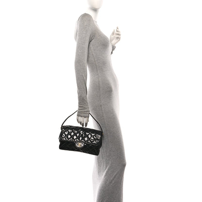 Chanel Patent Quilted Double Sided Shoulder Flap Bag Black 2 of 13