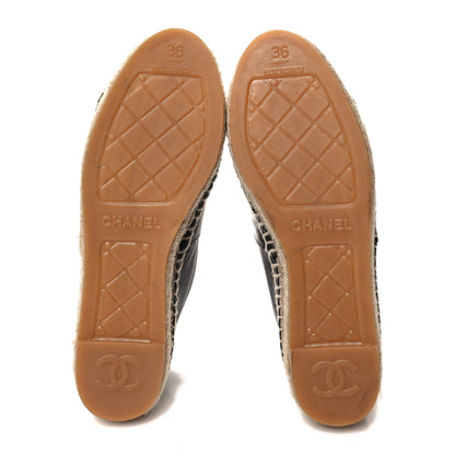 Chanel Lambskin CC Espadrilles 36 Black 5 of 9