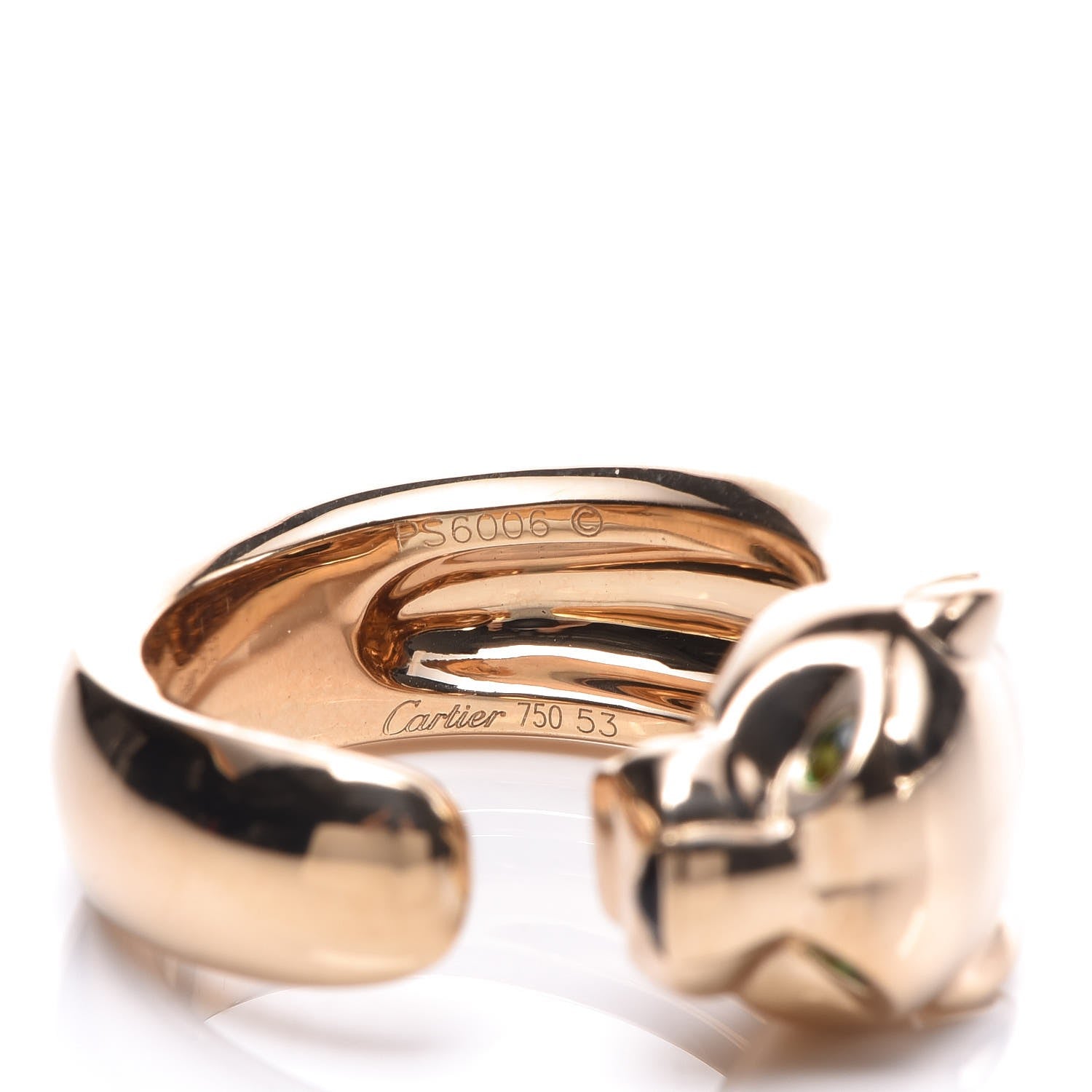 Cartier 18K Yellow Gold Tsavorite Onyx Panthère De Band Ring 53 6.25 4 of 6