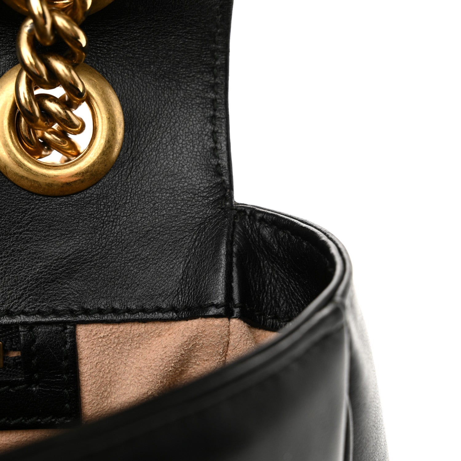 Gucci Calfskin Matelasse Medium GG Marmont Shoulder Bag Black 13 of 14