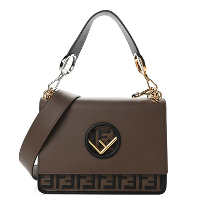 Fendi Vitello Century F is Fendi Bi-Color FF 1974 Embossed Kan I Shoulder Bag Maya Black 1 of 4