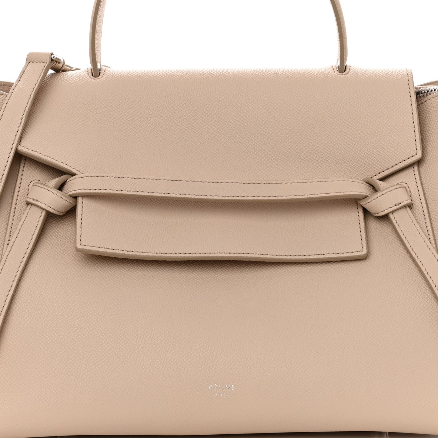 Grained Calfskin Mini Belt Bag Light Taupe
