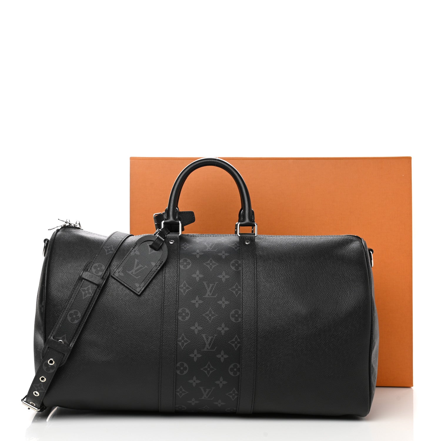 Louis Vuitton Taiga Monogram Eclipse Keepall Bandouliere 50 Black 10 of 10
