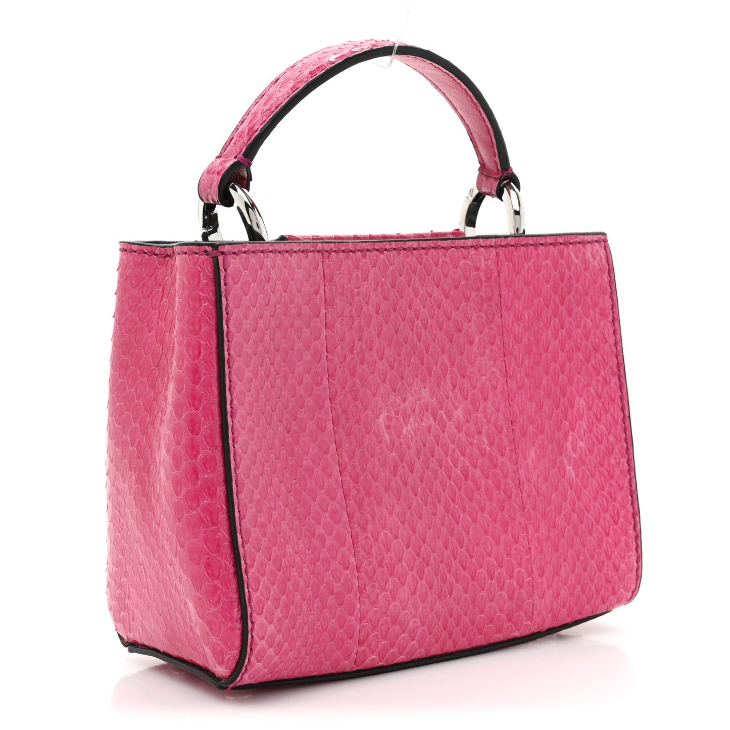 Snakeskin Varenne Top Handle Pink