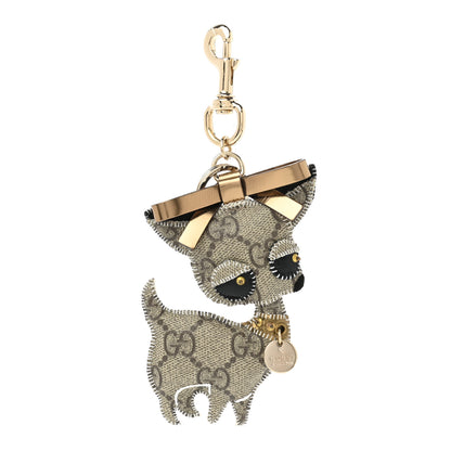 Gucci GG Supreme Monogram Dog Key Charm 1 of 5