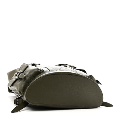 Gucci Piuma Calfskin Jumbo GG Embossed Double Buckle Backpack Dark Vintage Olive 4 of 10