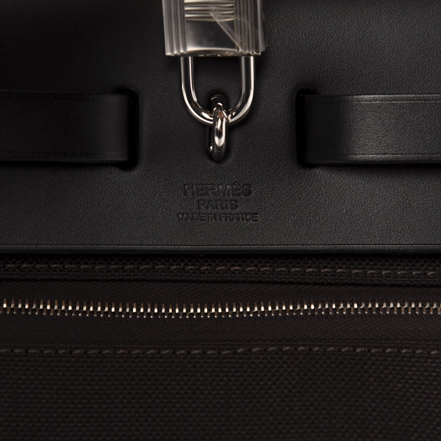 Hermes Military Toile Vache Hunter Herbag Zip Retourne 31 PM Black Ebene 12 of 14