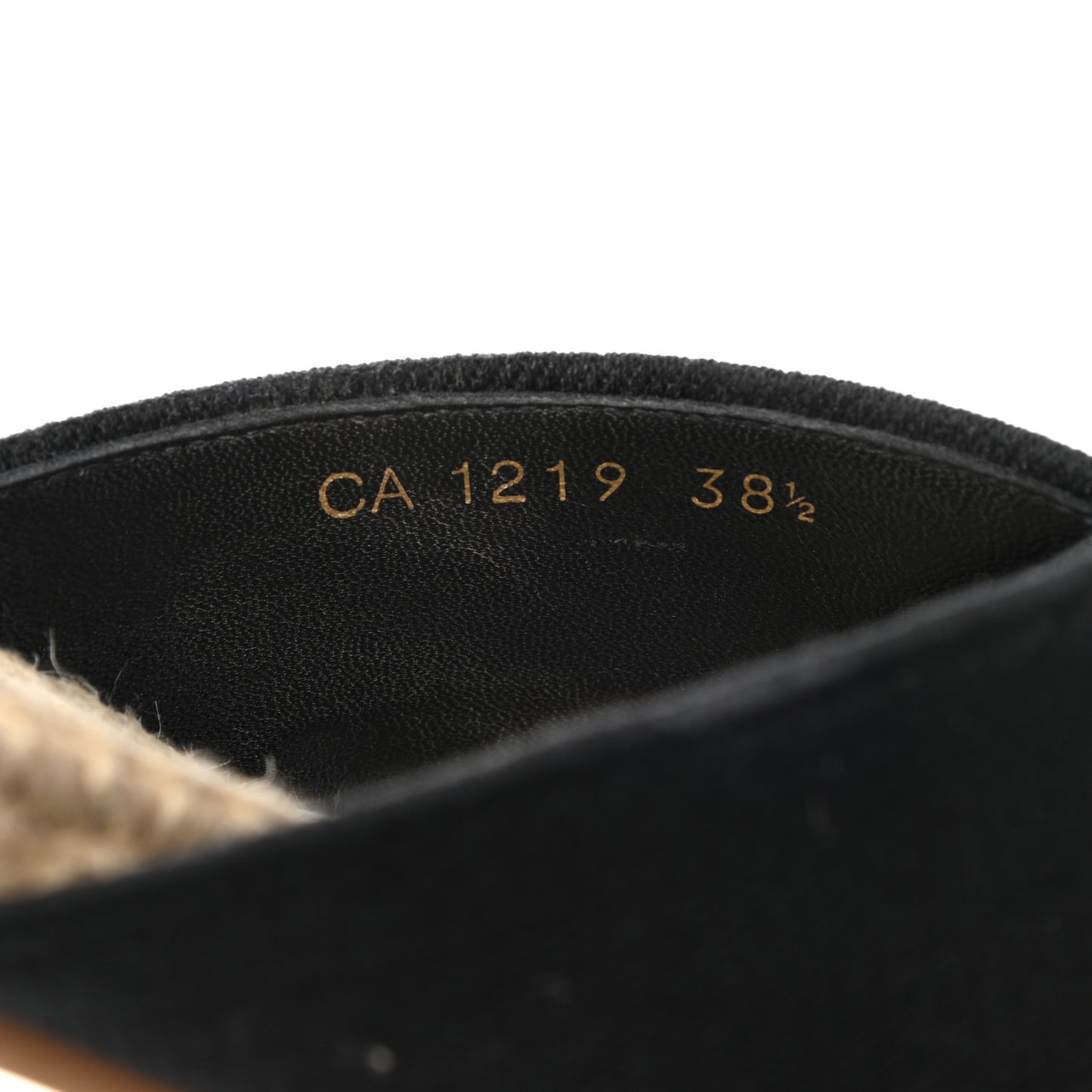 Canvas Embroidered Granville Espadrille Crisscross Flat Slide Sandals 38.5 Black