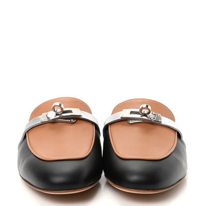 Hermes Calfskin Nappa Oz Mules 37 Naturel Black Multicolore 2 of 9