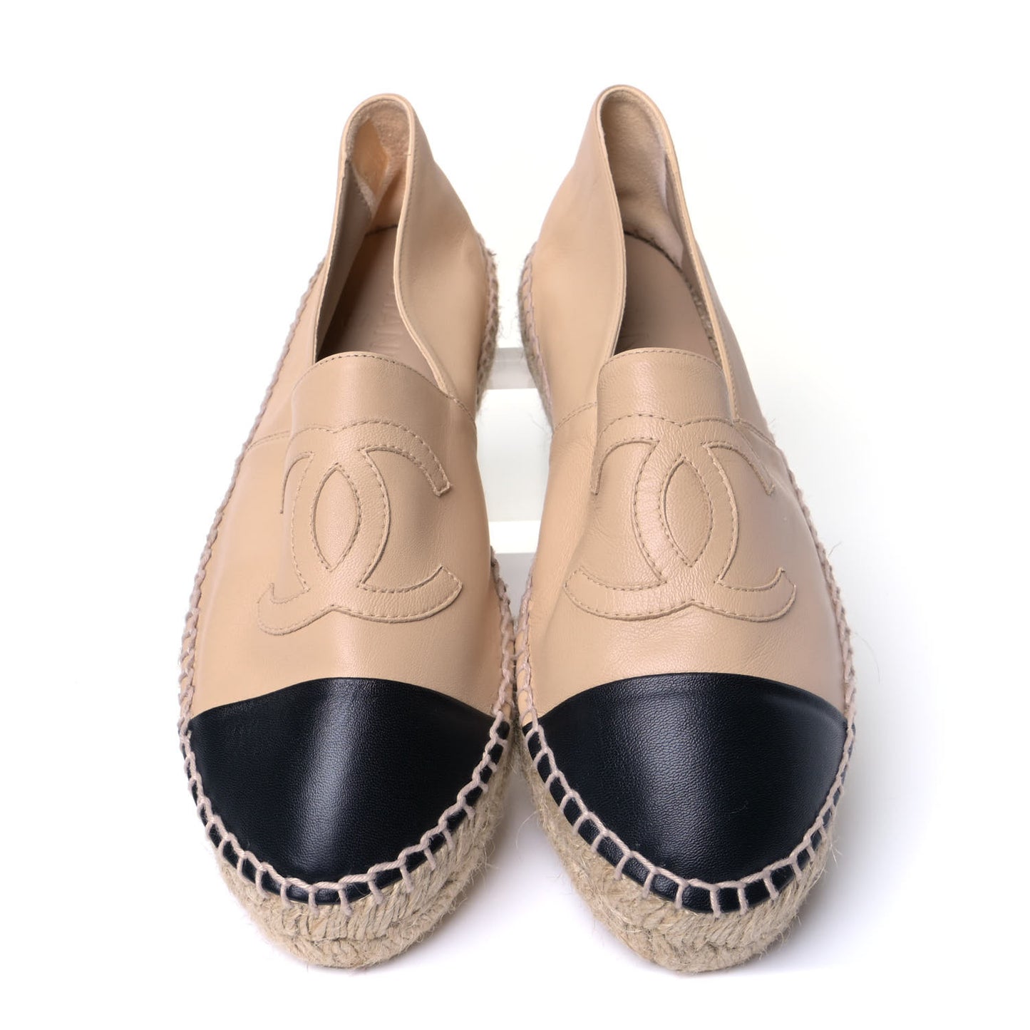 Lambskin CC Espadrilles 41 Beige Black