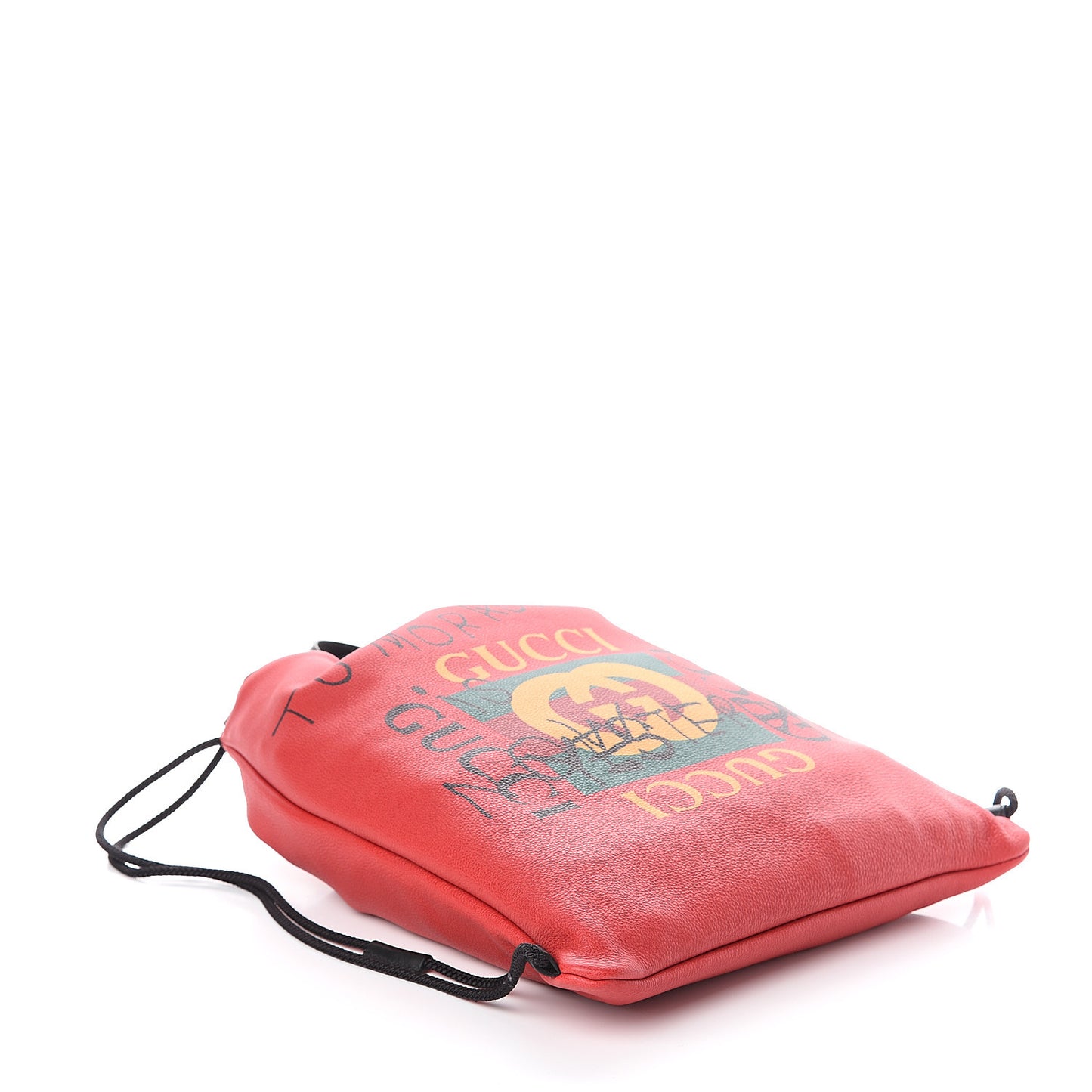 Calfskin Coco Capitan Logo Drawstring Backpack Hibiscus Red
