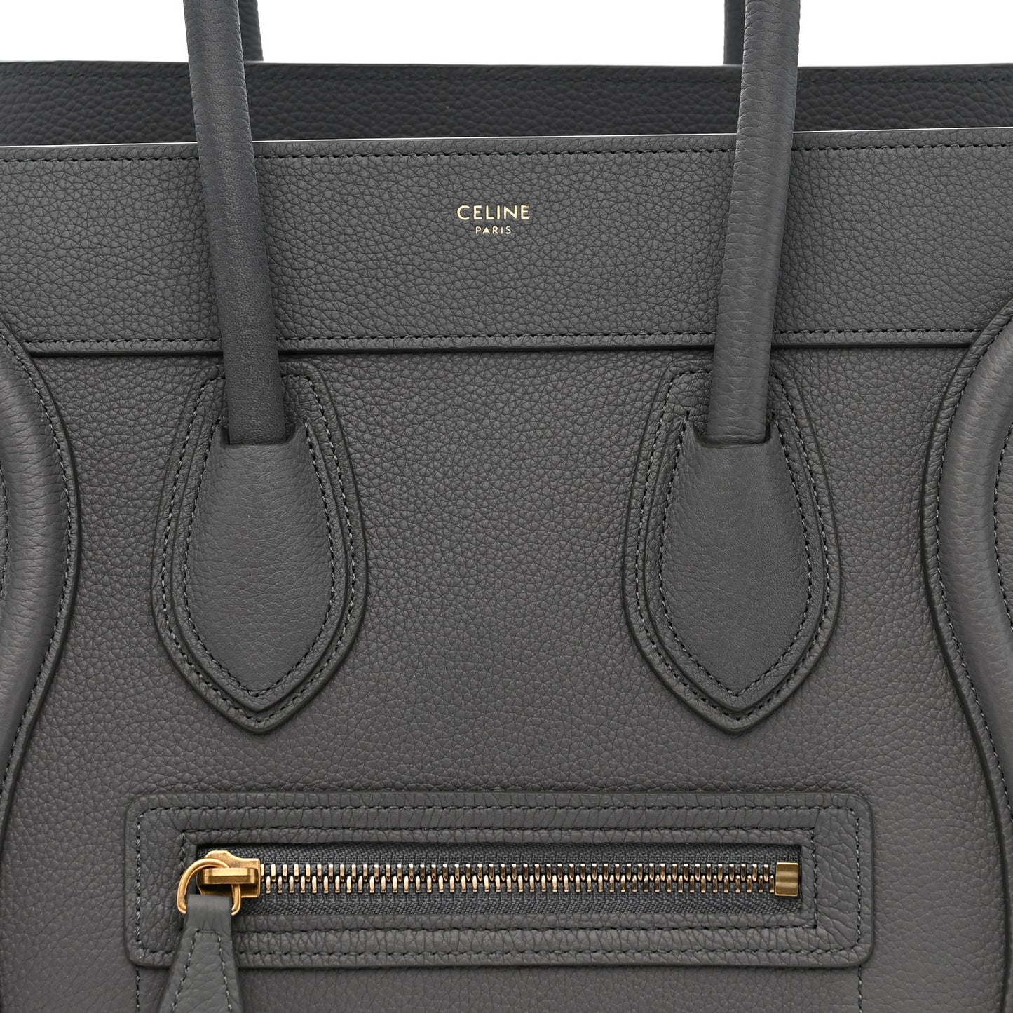 Baby Drummed Calfskin Micro Luggage Kohl