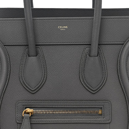 Celine Baby Drummed Calfskin Micro Luggage Kohl 7 of 9