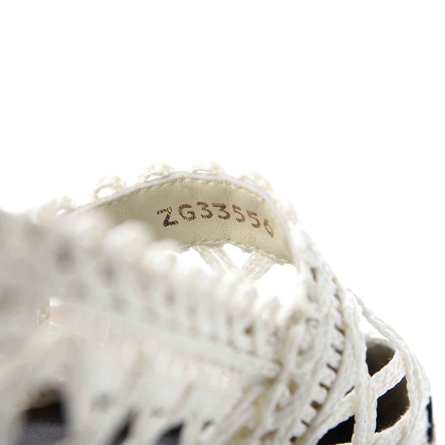 Woven Fabric Grosgrain CC Espadrilles 41 White Black