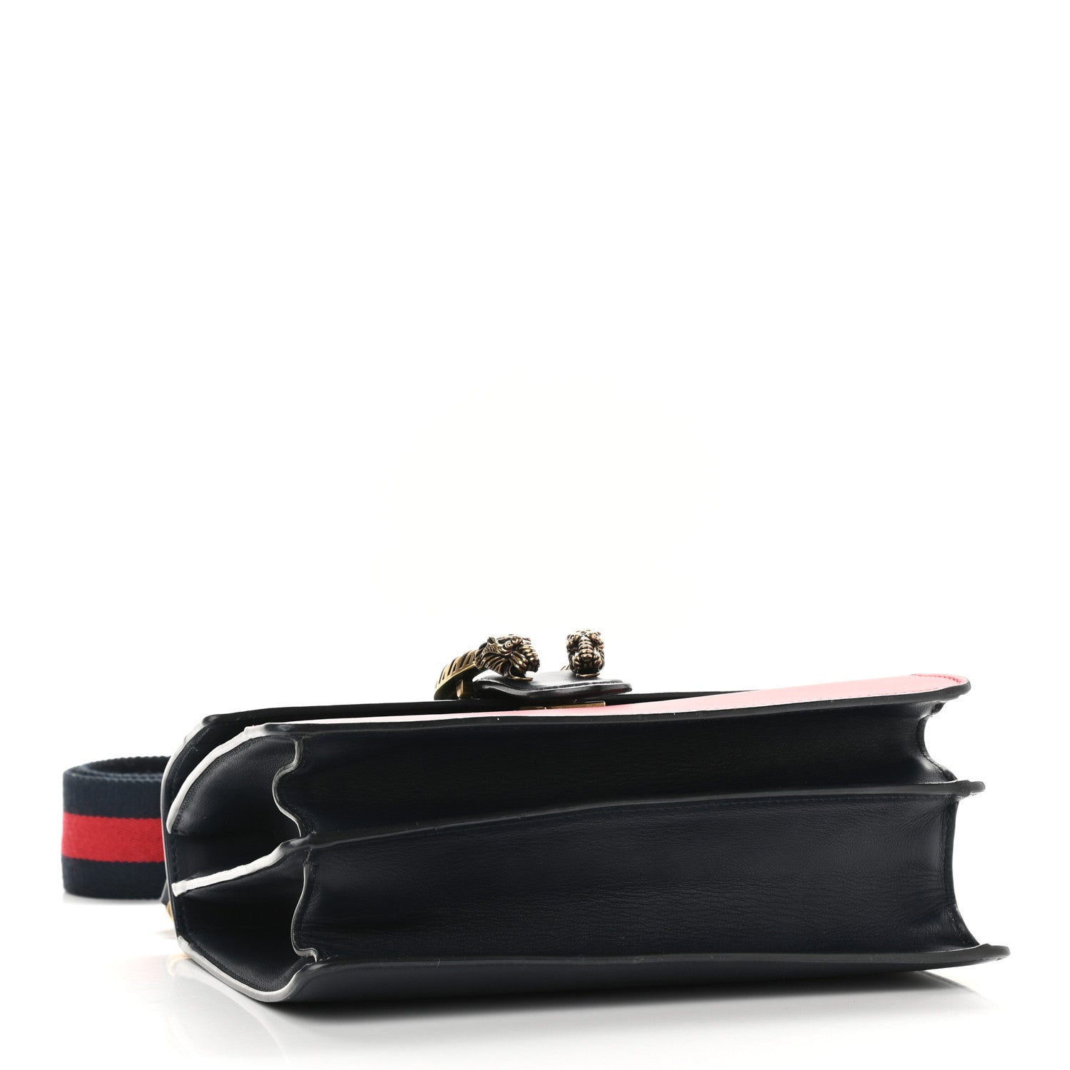 Gucci Moon Calfskin Bamboo Web Medium Dionysus Top Handle Bag Blue Emerald Hibiscus Red 4 of 9