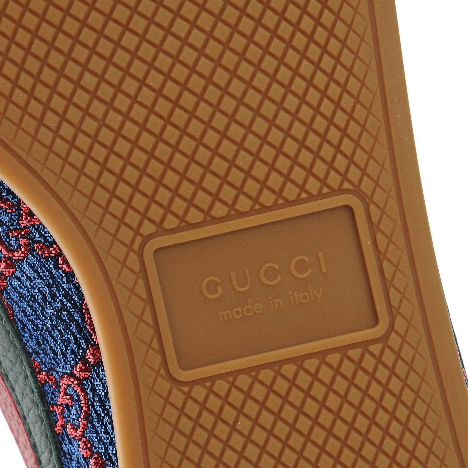 Gucci Lurex Calfskin Web GG Monogram Womens Falacer Sneakers 37 Iridescent Blue Iridescent Red Silver 8 of 11