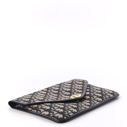 Christian Dior Monogram Envelope Flap Clutch Navy Blue 3 of 8