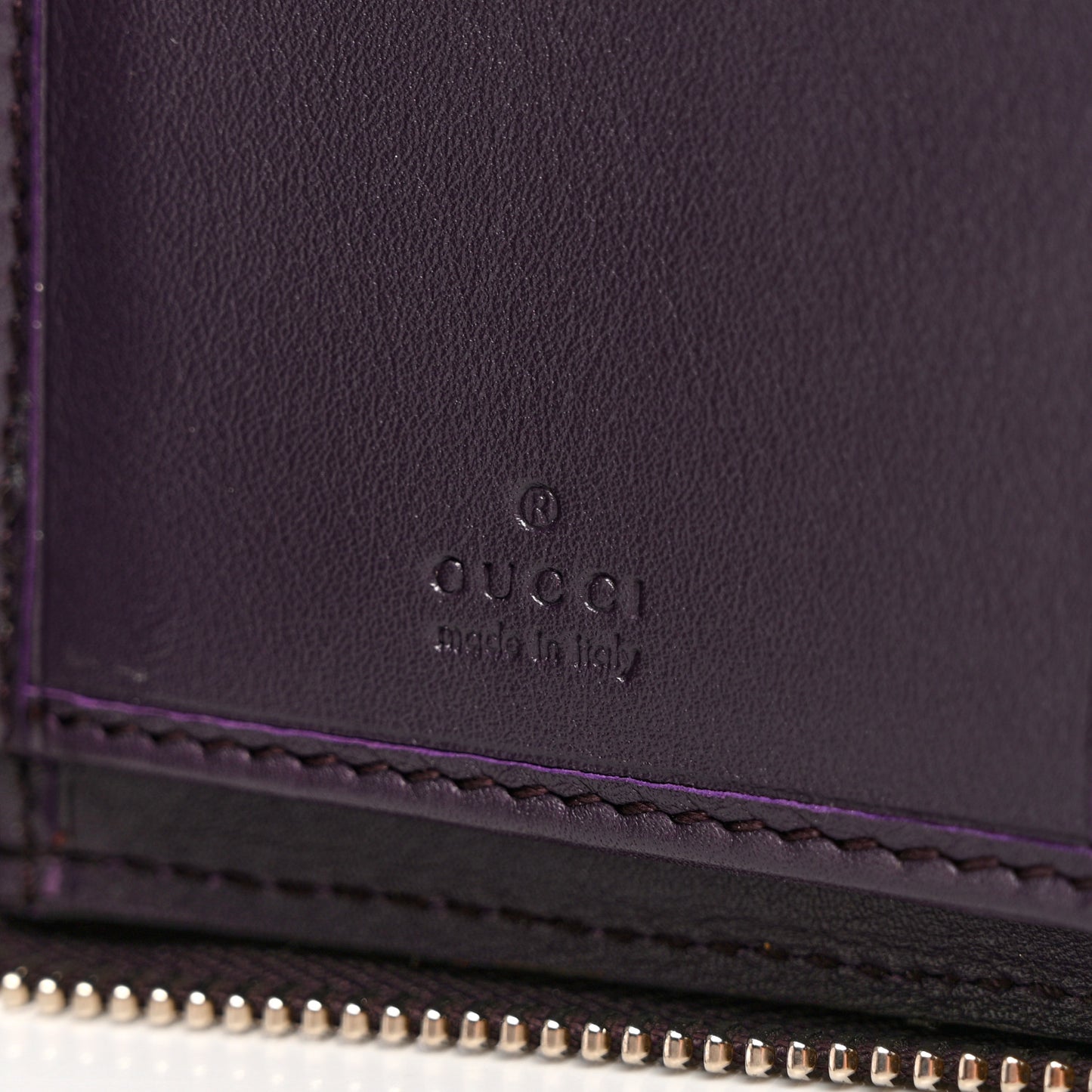 Microguccissima Zip Around Organizer Wallet Purple