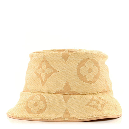 Louis Vuitton Woven Fabric Calfskin Monogram Beachview Bucket Hat Natural 1 of 8