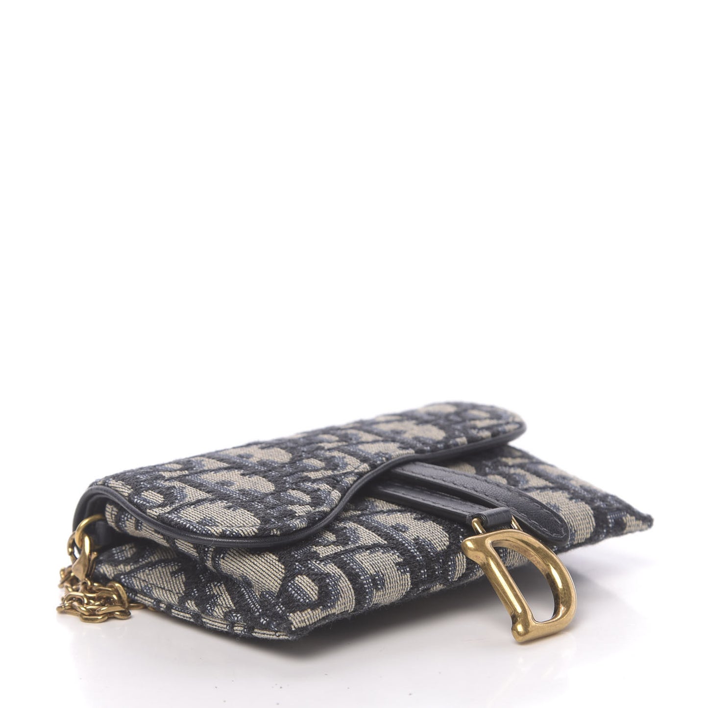 Oblique Nano Saddle Chain Pouch Blue