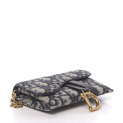 Christian Dior Oblique Nano Saddle Chain Pouch Blue 4 of 11