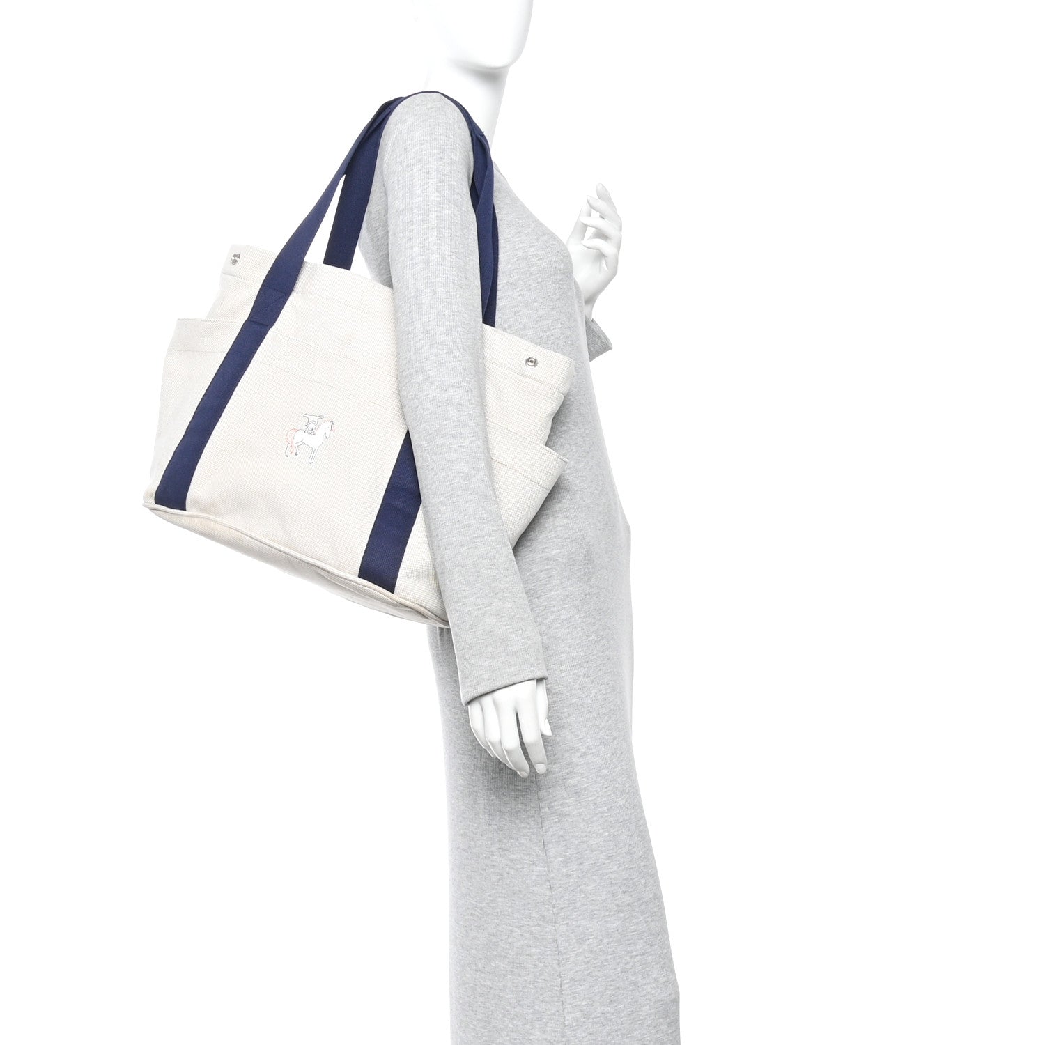 Hermes H Canvas Cabriole Nappy Bag Gris Perle 2 of 9