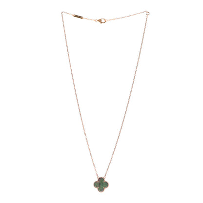 Van Cleef & Arpels 18K Rose Gold Gray Mother of Pearl Vintage Alhambra Pendant Necklace 3 of 8
