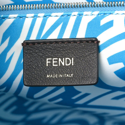 Fendi X SARAH COLEMAN Glazed Canvas Vitello King FF Vertigo Shopping Tote Bag Cyber Blue White 6 of 12