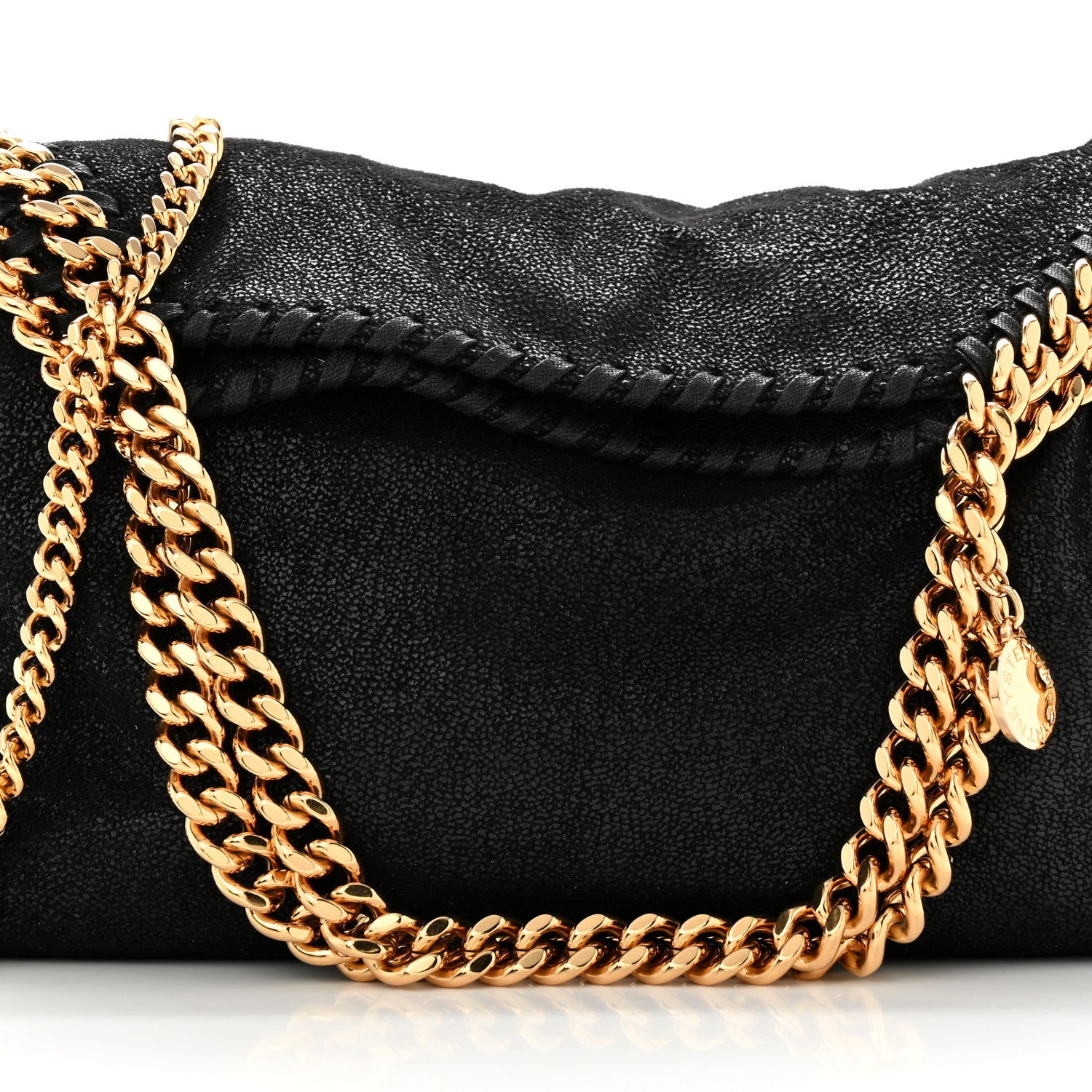 Stella McCartney Shaggy Deer Mini Falabella Fold Over Tote Black 8 of 10