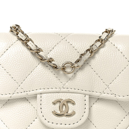 Chanel Caviar Quilted Mini Chain Belt Bag White 9 of 11