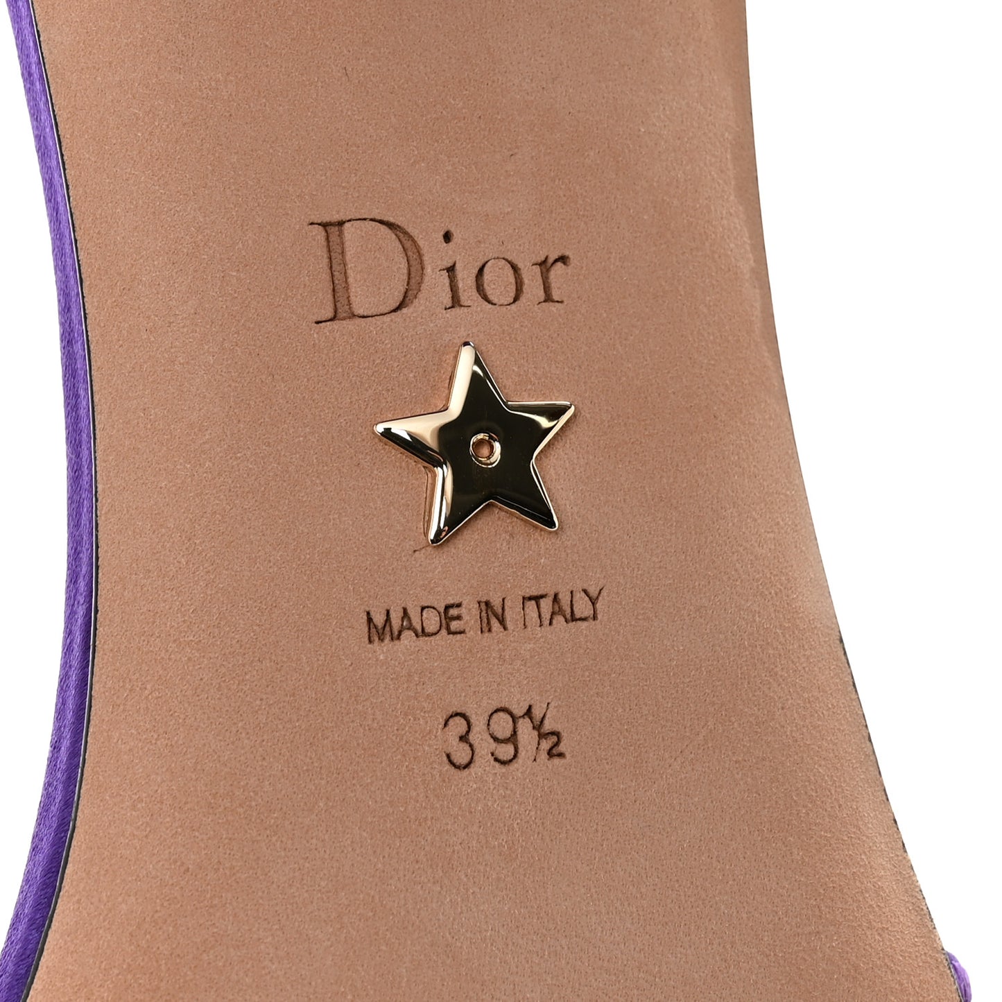 Satin Embroidered Dway 35mm Slide Sandals 39.5 Purple